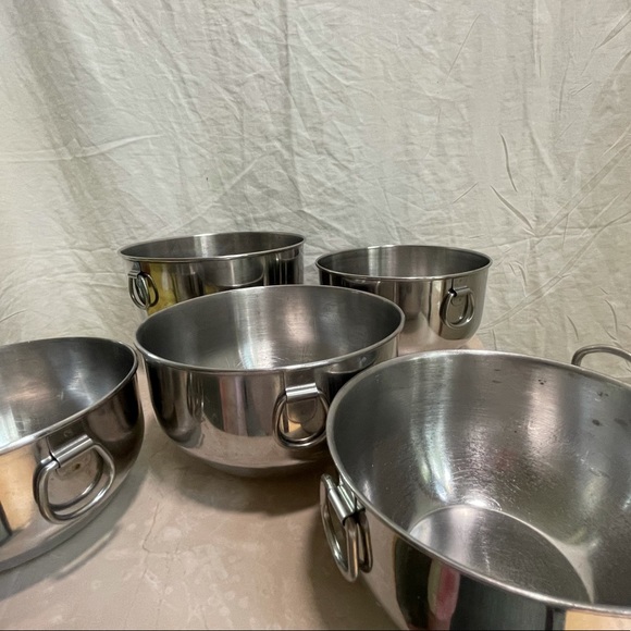 Farberware Kitchen Vtg Farberware Stainless Steel Mixing Bowls Set Of 5 Double Ring Handles
